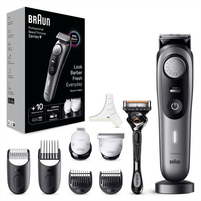 BRAUN - Regolabarba BT9420-NERO/GRIGIO