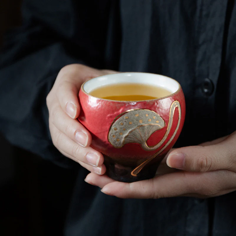 Lotus Pod Engraved Teacup Kung Fu Tea Cup