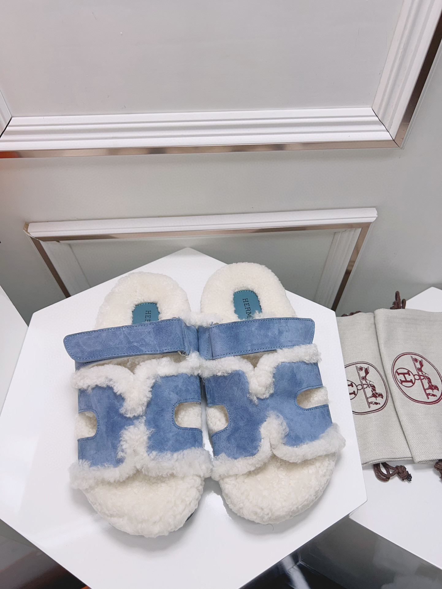 Fashion Winter Fleece Sandals With Adjustable Straps LX-872097