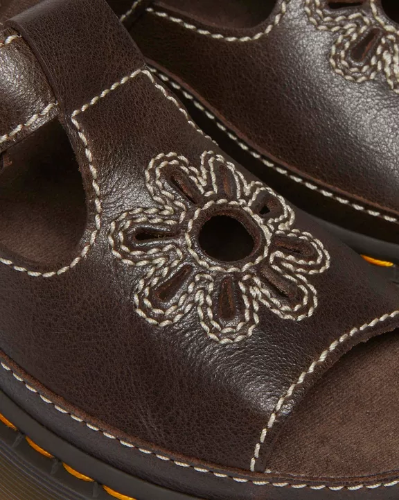 Dunnet Flower Full Grain Leather Sandals