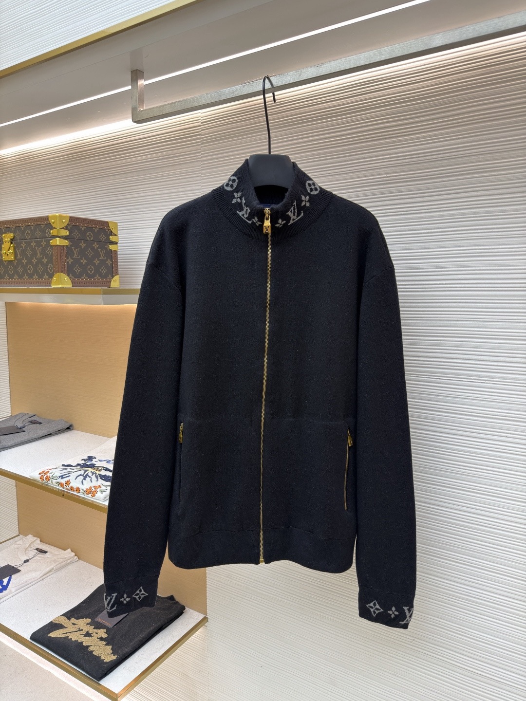 LV Wool Knit Printed Jacket 2025