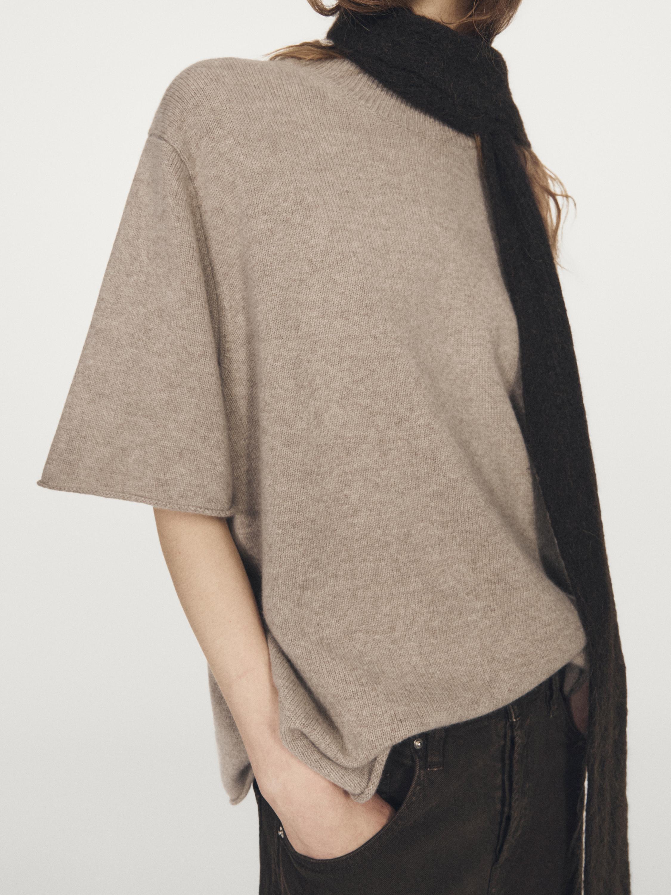 Jersey oversize manga corta lana