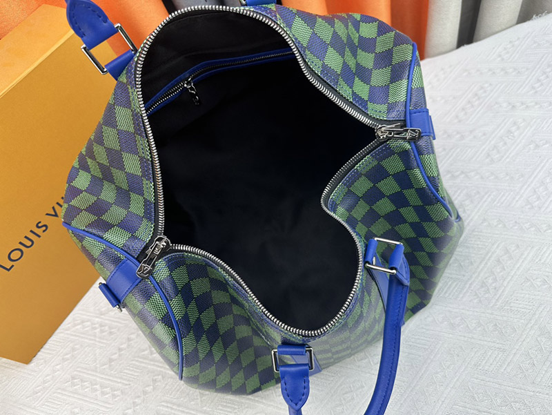 17.7″x10.6″x7.9″ Green Squares Leather Handbag With Adjustable Strap BB-921438