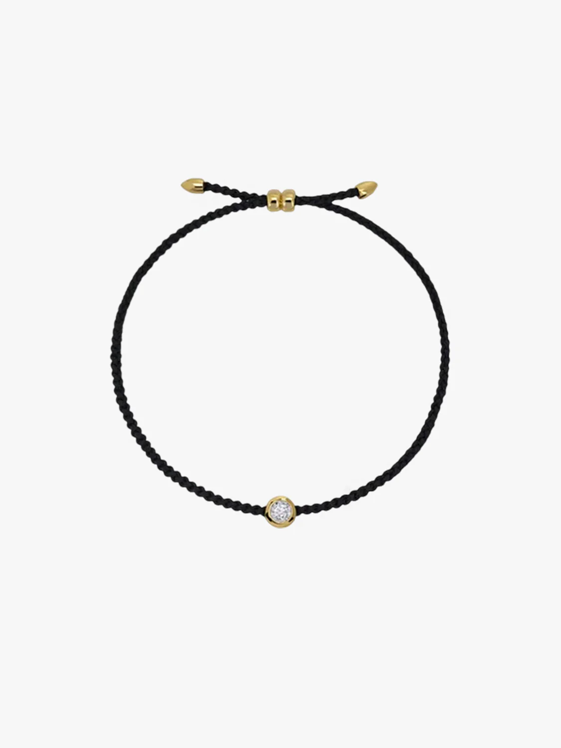 Bezel White Sapphire Cord Bracelet