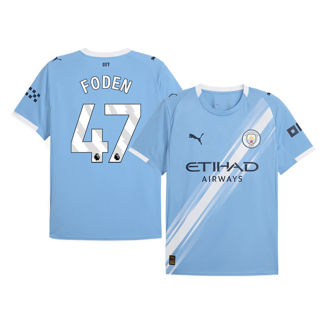FODEN #47 Manchester City Home Soccer Jersey 2025/26 Blue