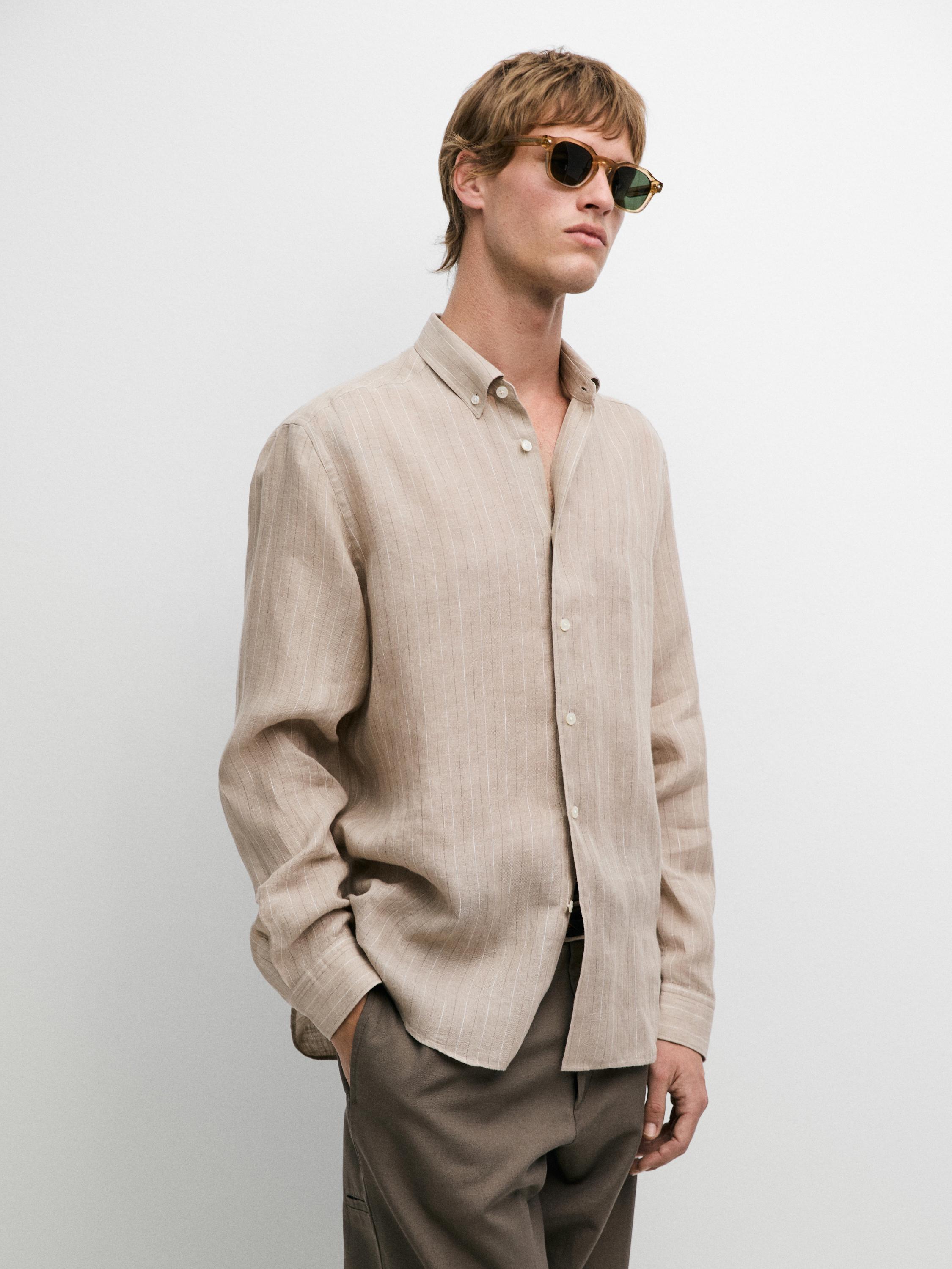 Camisa rayas 100% lino
