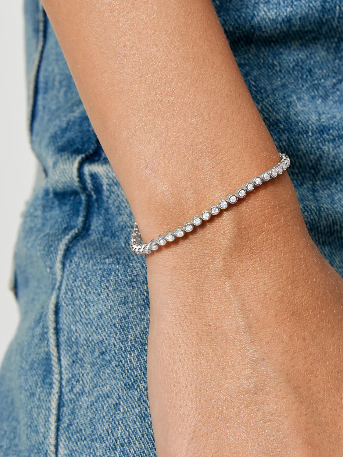 Bezel Sapphire Tennis Bracelet