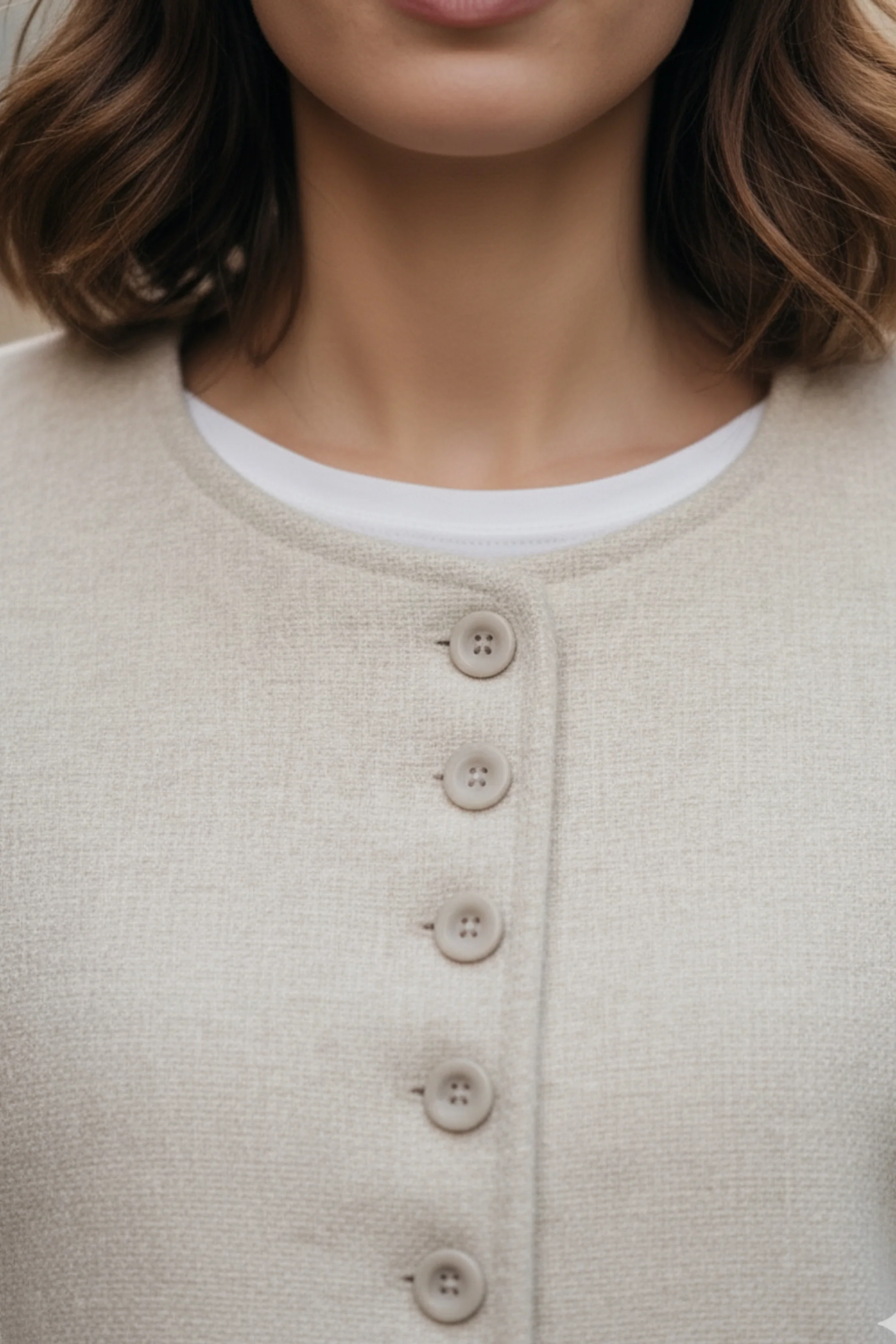 Soft Ivory Double-Sided Cashmere Blazer