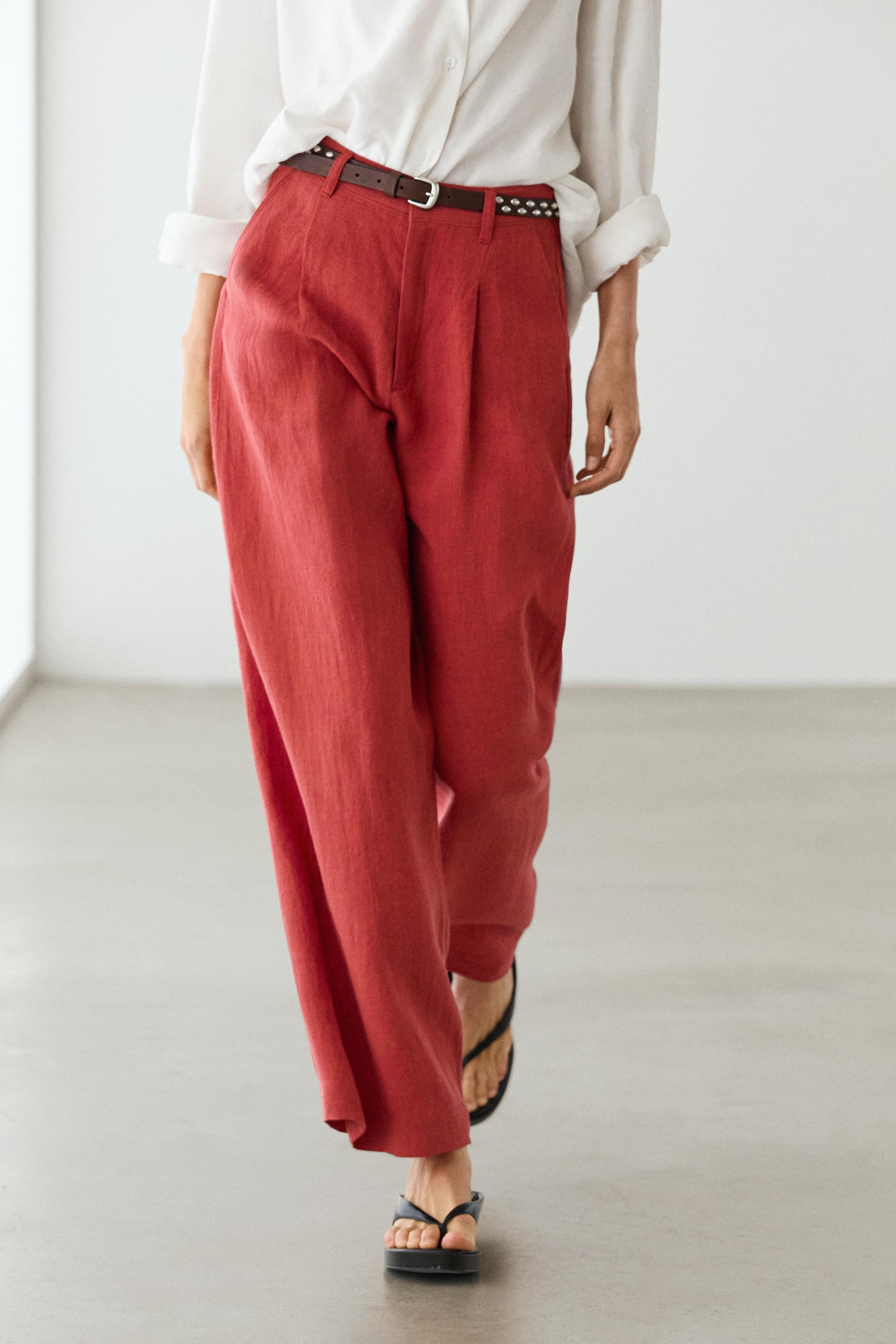 Pantalón loose fit lino