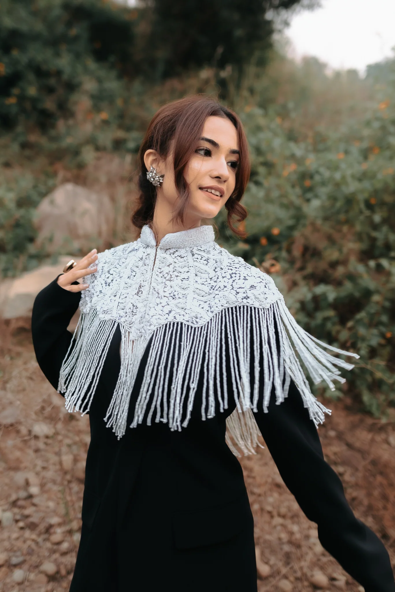 Sara Hand Embellished Cape