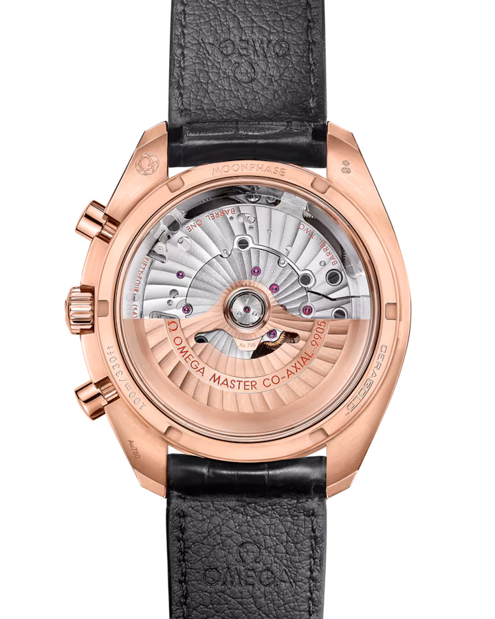 Omega Speedmaster Moonphase Black Dial 44.25mm Sedna™18k Rose Gold Strap 304.63.44.52.01.001