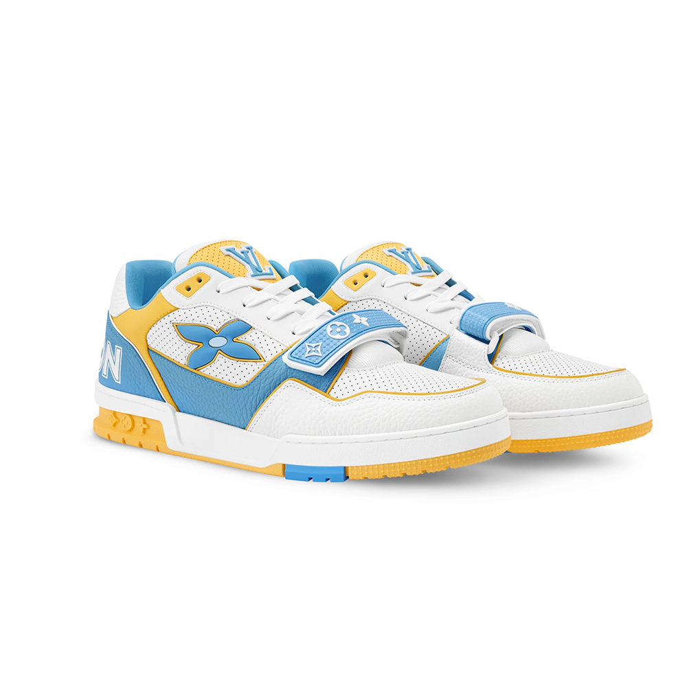 LV  Trainer Blue Velcro Strap Sneaker