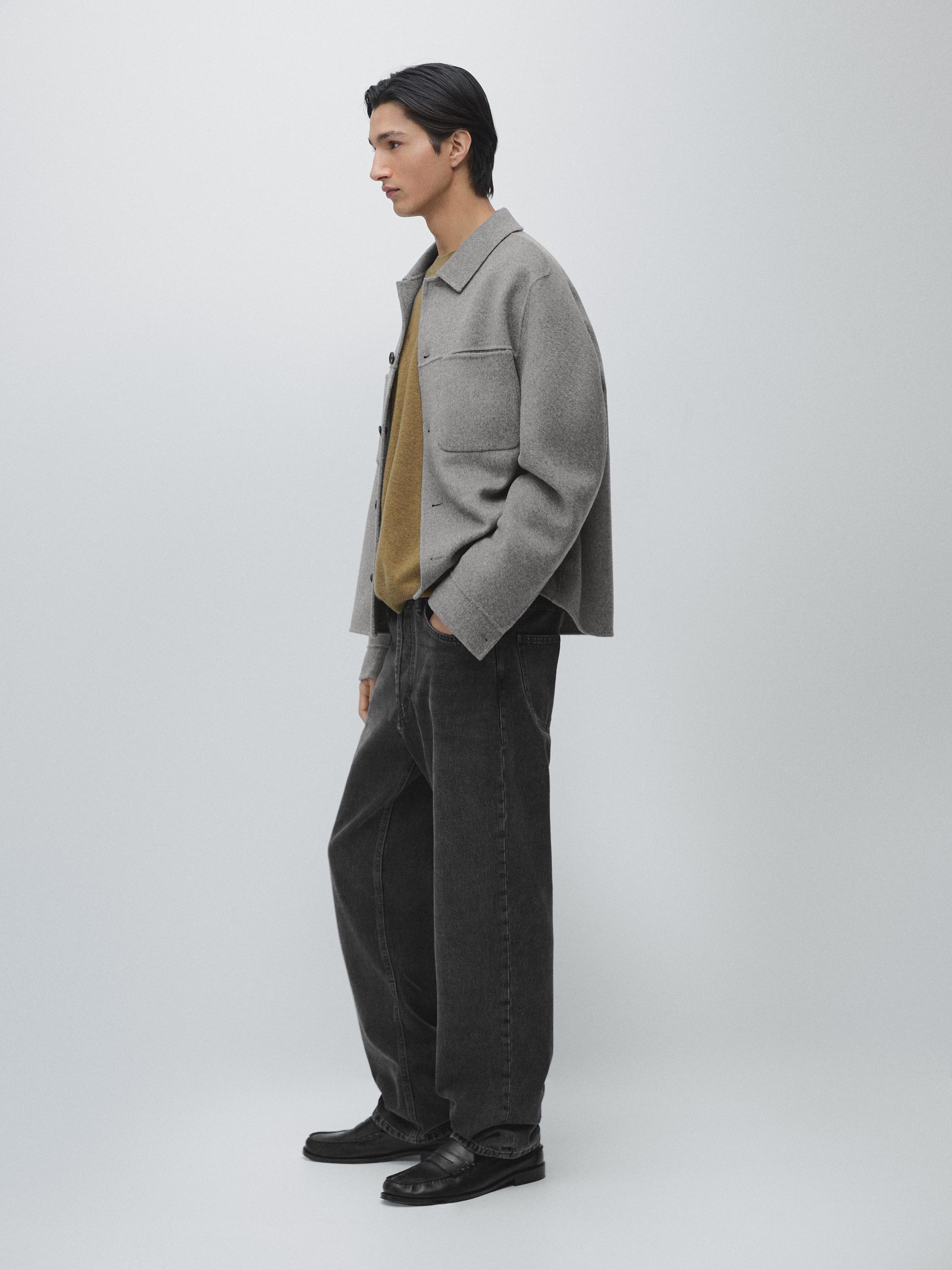 Sobrecamisa bolsillos mezcla lana