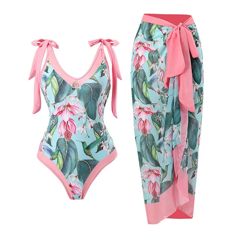 Fashion Sexy One-piece Swimsuits With Skirt YY-925209