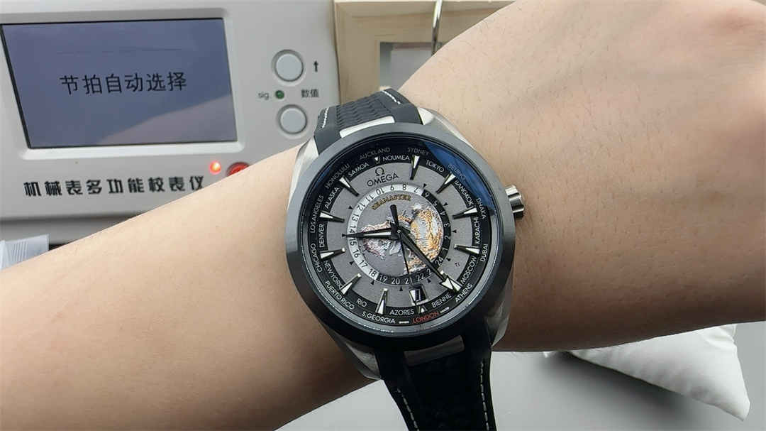 VS Factory Omega Worldtimer – 43mm Ceramic Bezel, Rubber Strap, Cal.8938 Integrated Movement