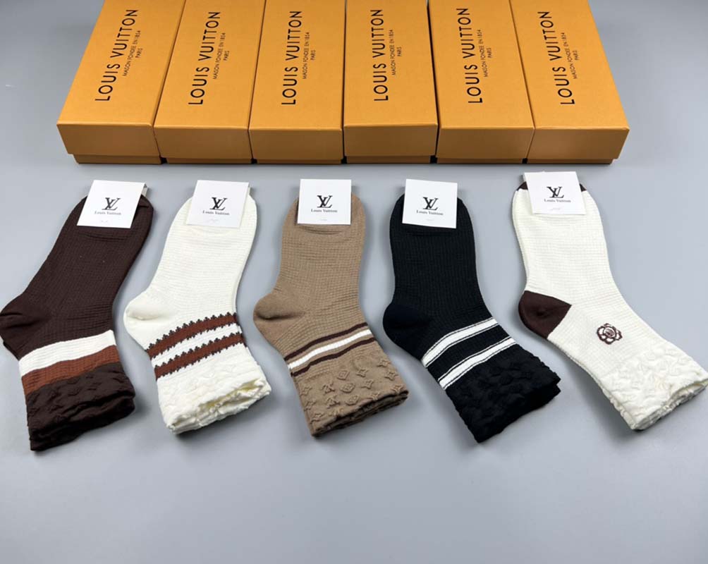 Set of 5 Pairs of Cotton Breathable Crew Socks WZ-924000251