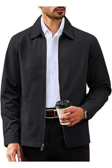 Men's Cotton Jacket Full Zip Up Work Jackets
