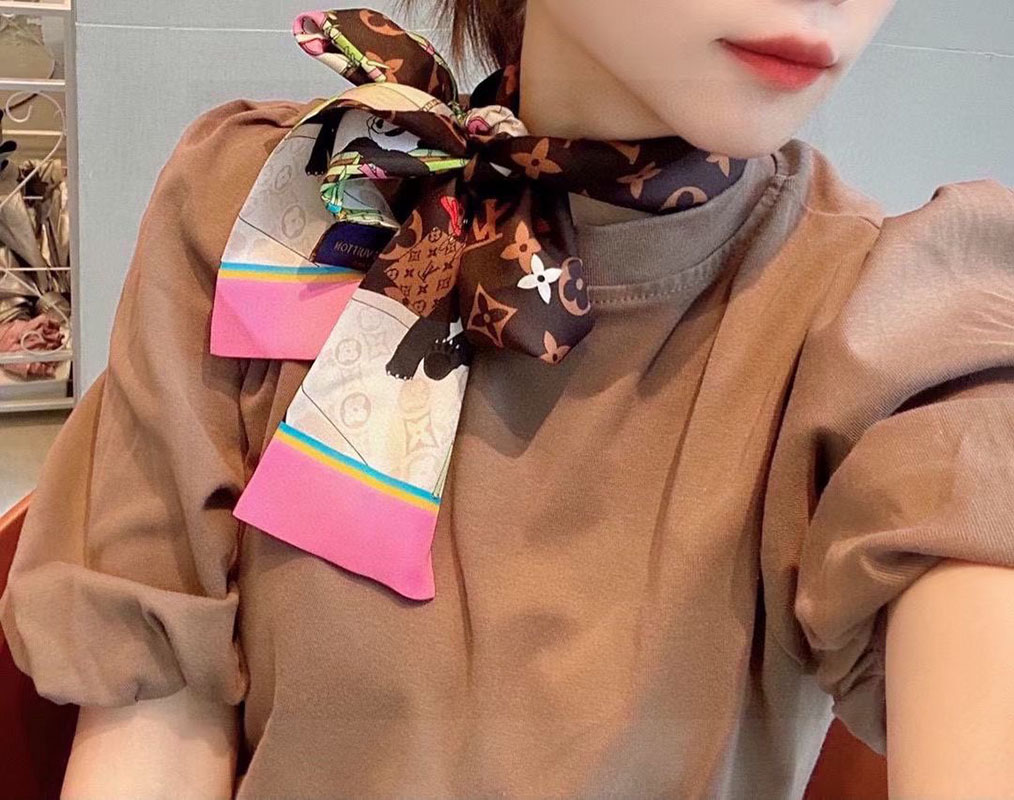 120x8cm Classical Embroidery Handbag Ribbon Scarf Neck Bow WJ-987046
