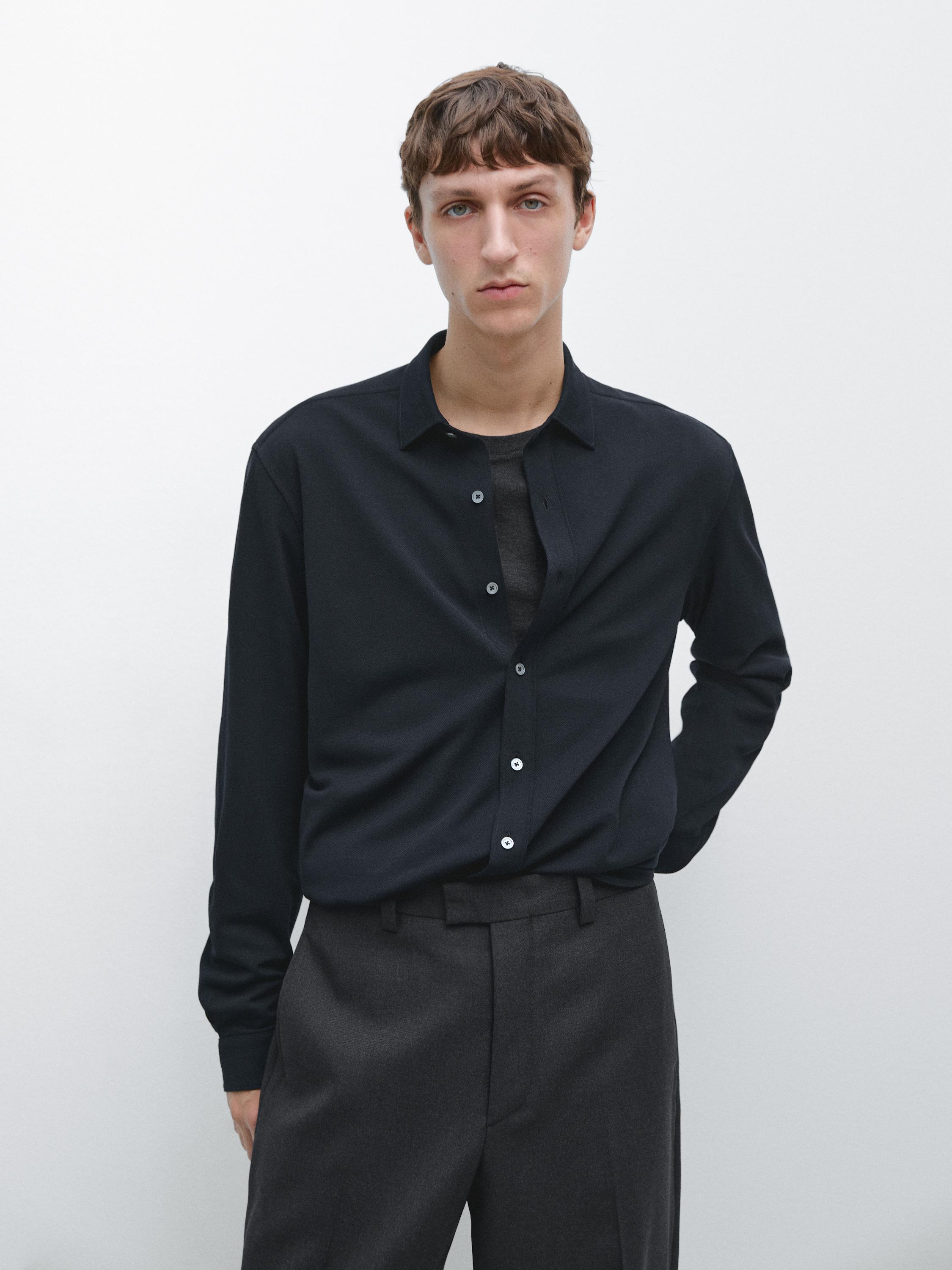 Camisa melange regular fit