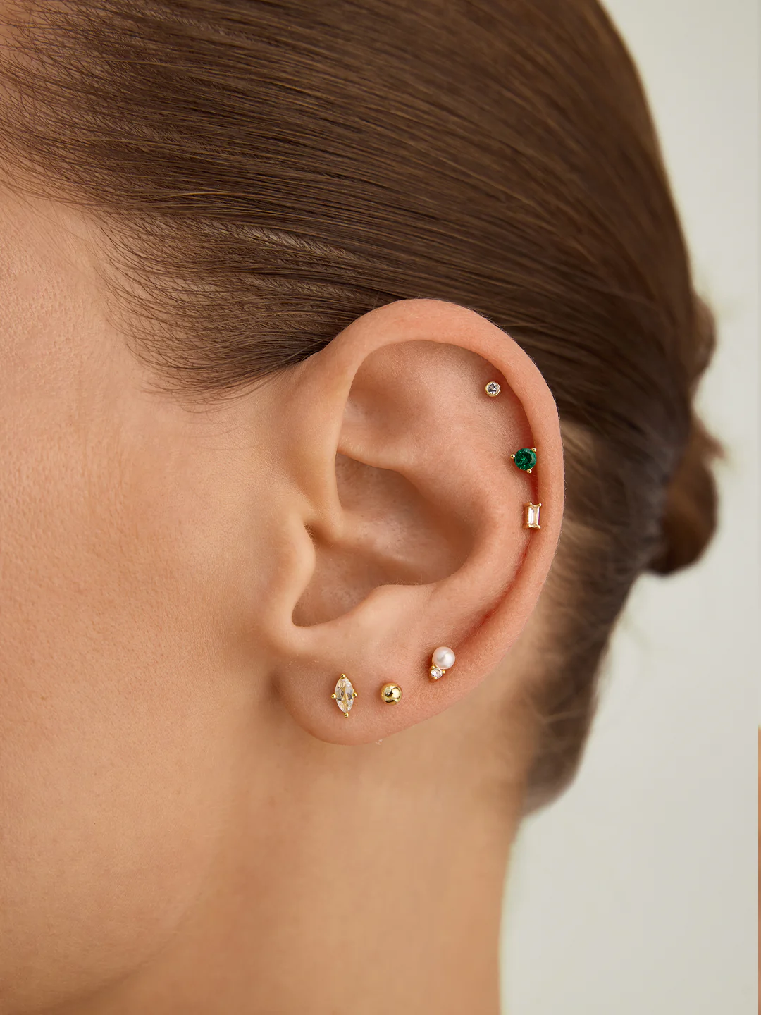 Mini Emerald Studs