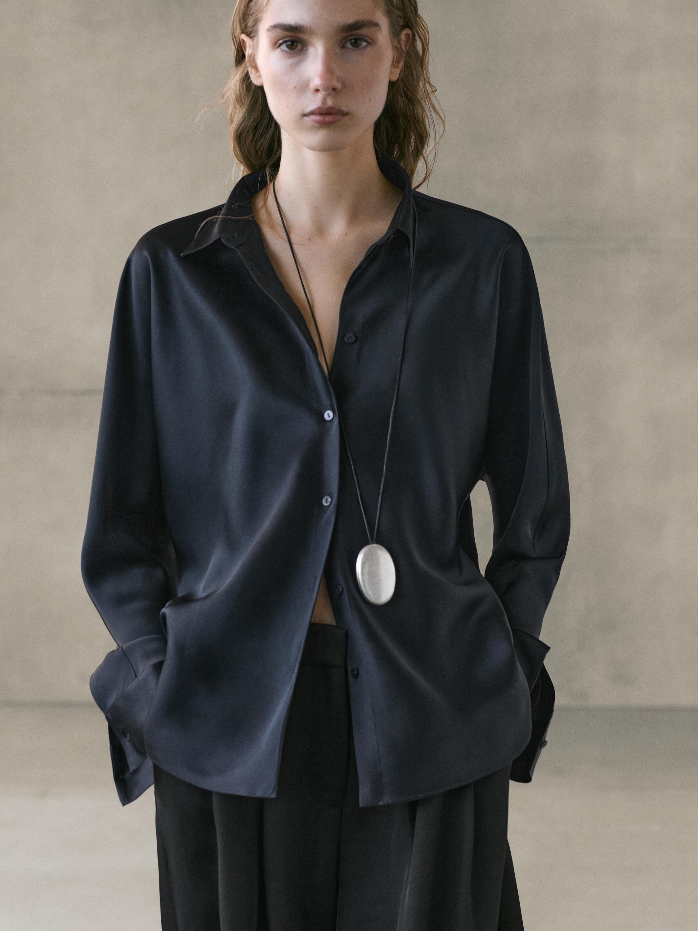 Camisa fluida satinada