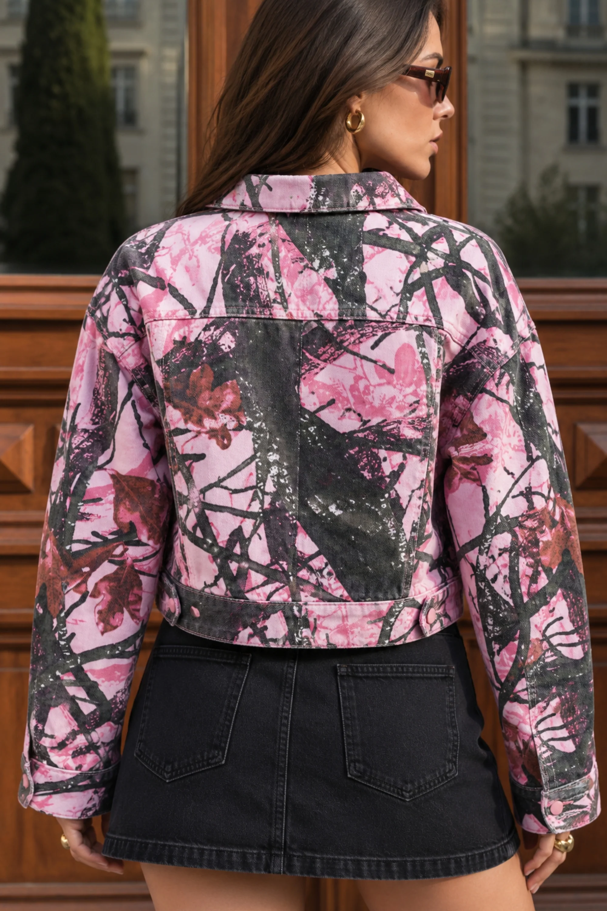 Artistic Pink Denim Jacket