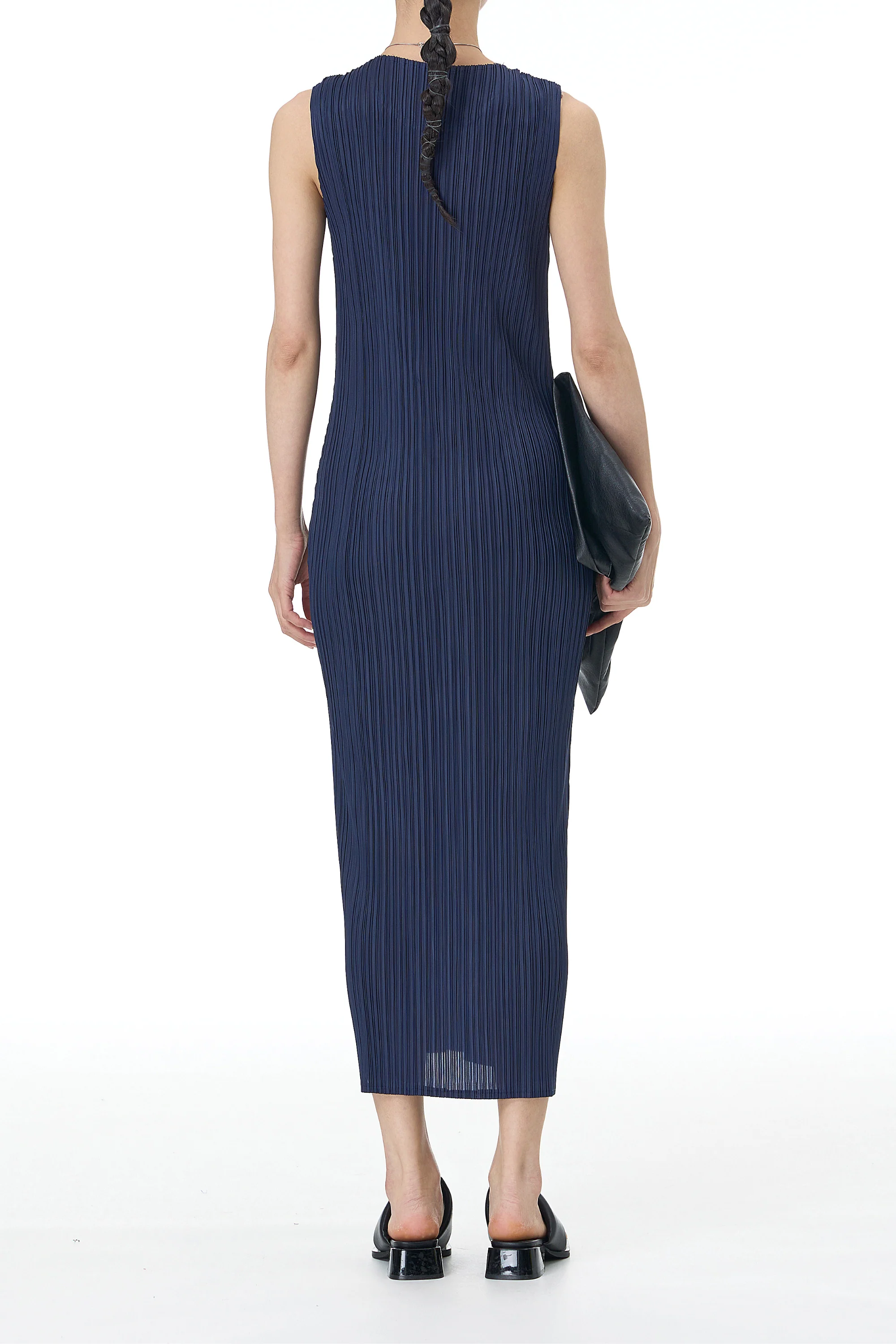 Sapphire Blue Pleated Dress