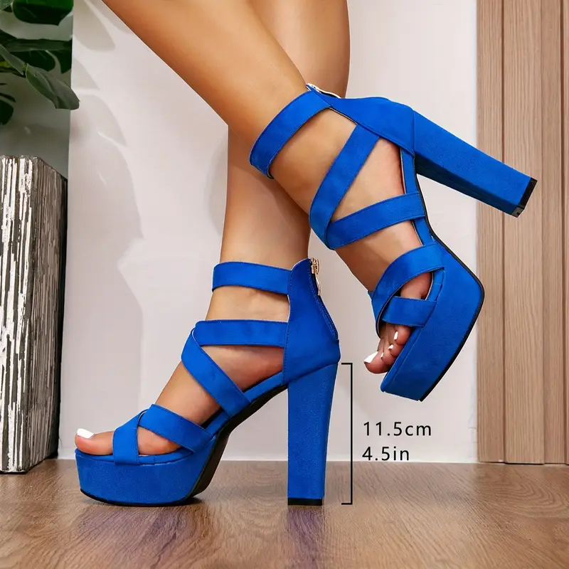European-Inspired Roman Sandals – Thick Platform Ultra-High Heel