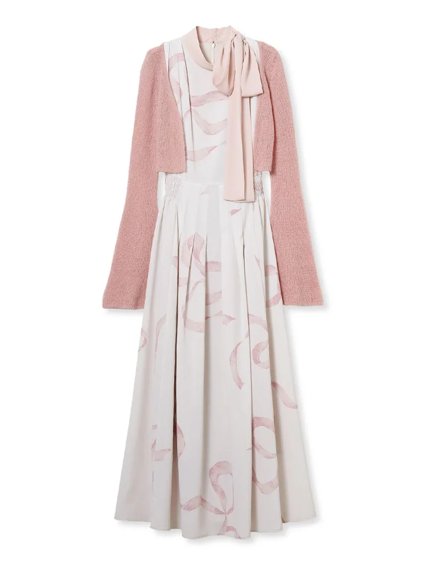 Ribbon Detail Cardigan Set Dress