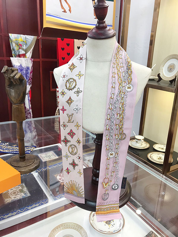 120x8cm Chains Prints Handbag Ribbon Scarf Neck Bow WJ-987039
