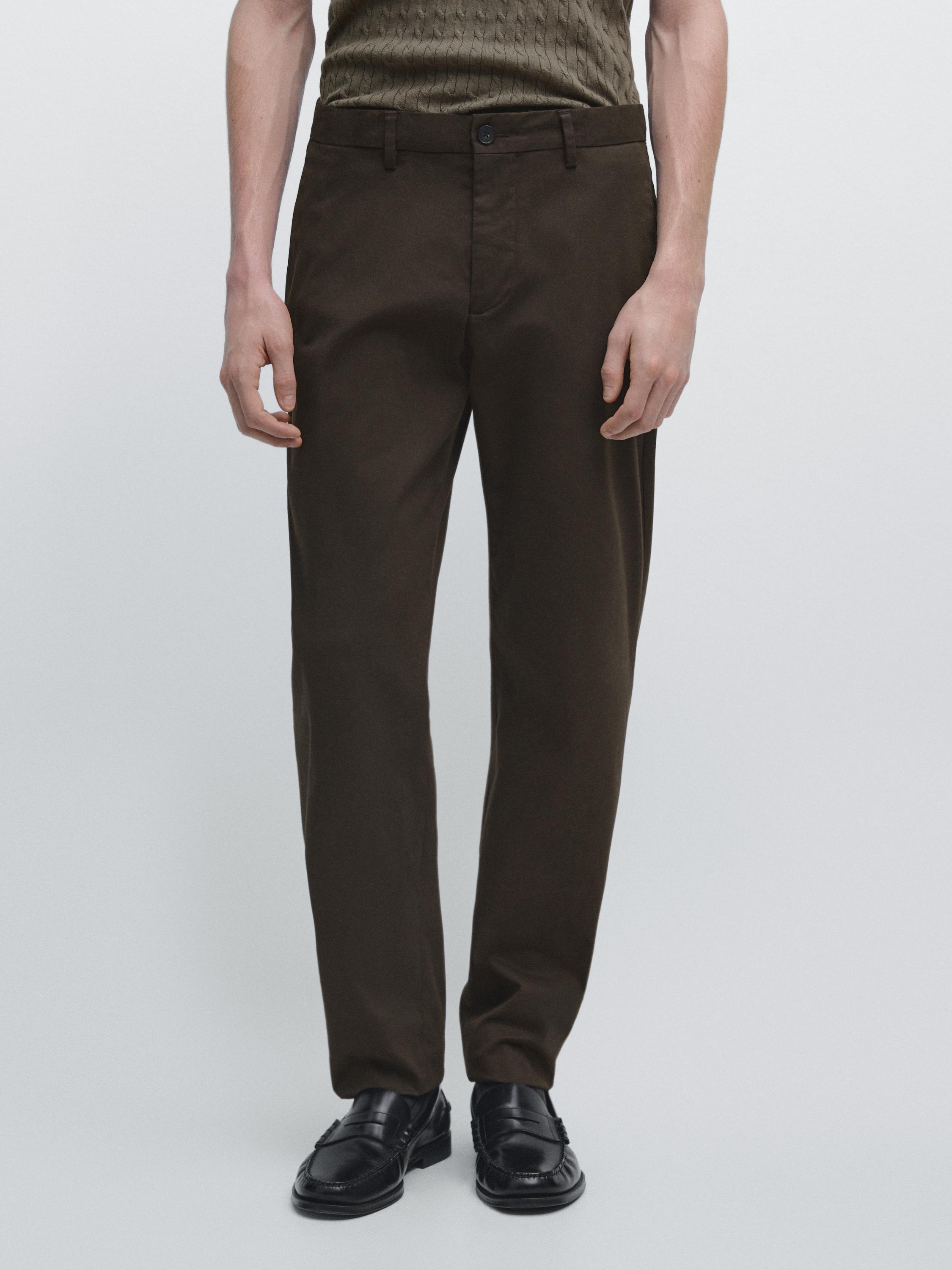 Pantalón slim fit algodón
