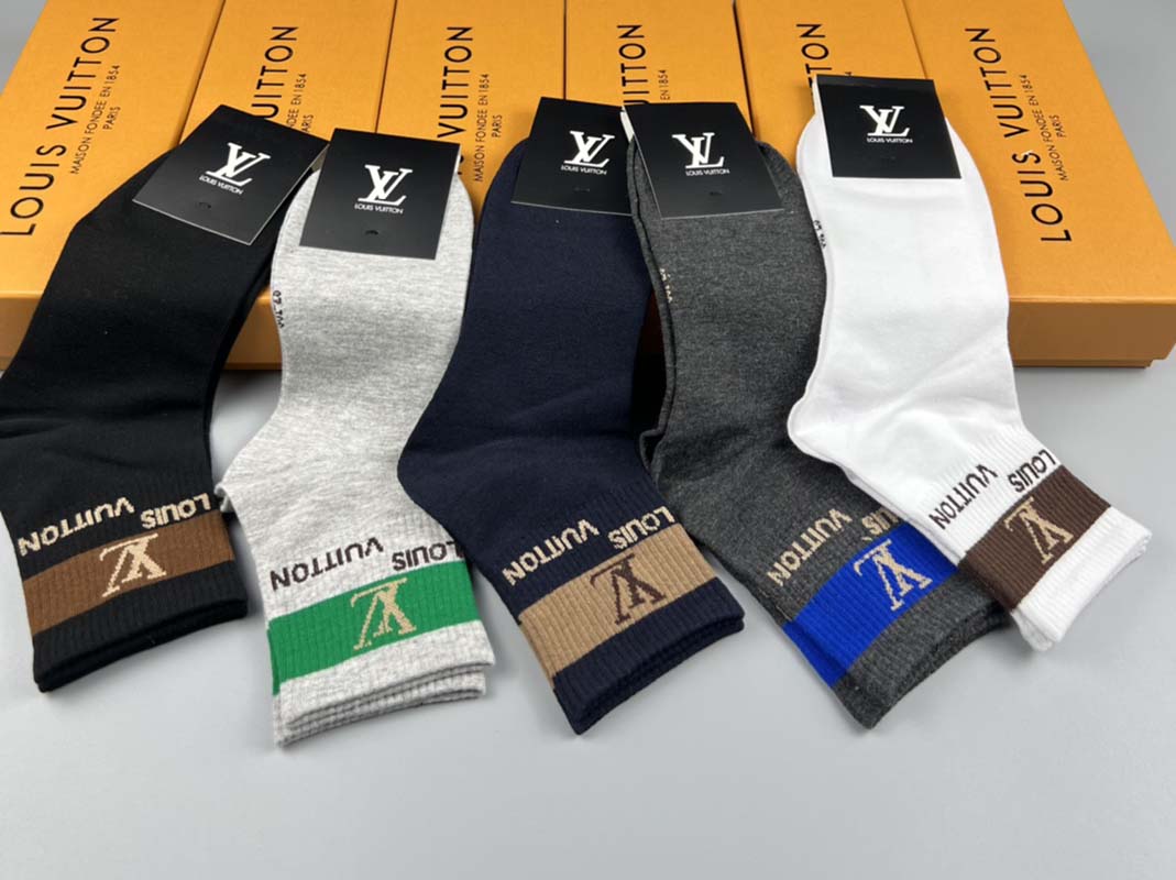 Set of 5 Pairs of Cotton Breathable Crew Socks WZ-924000250