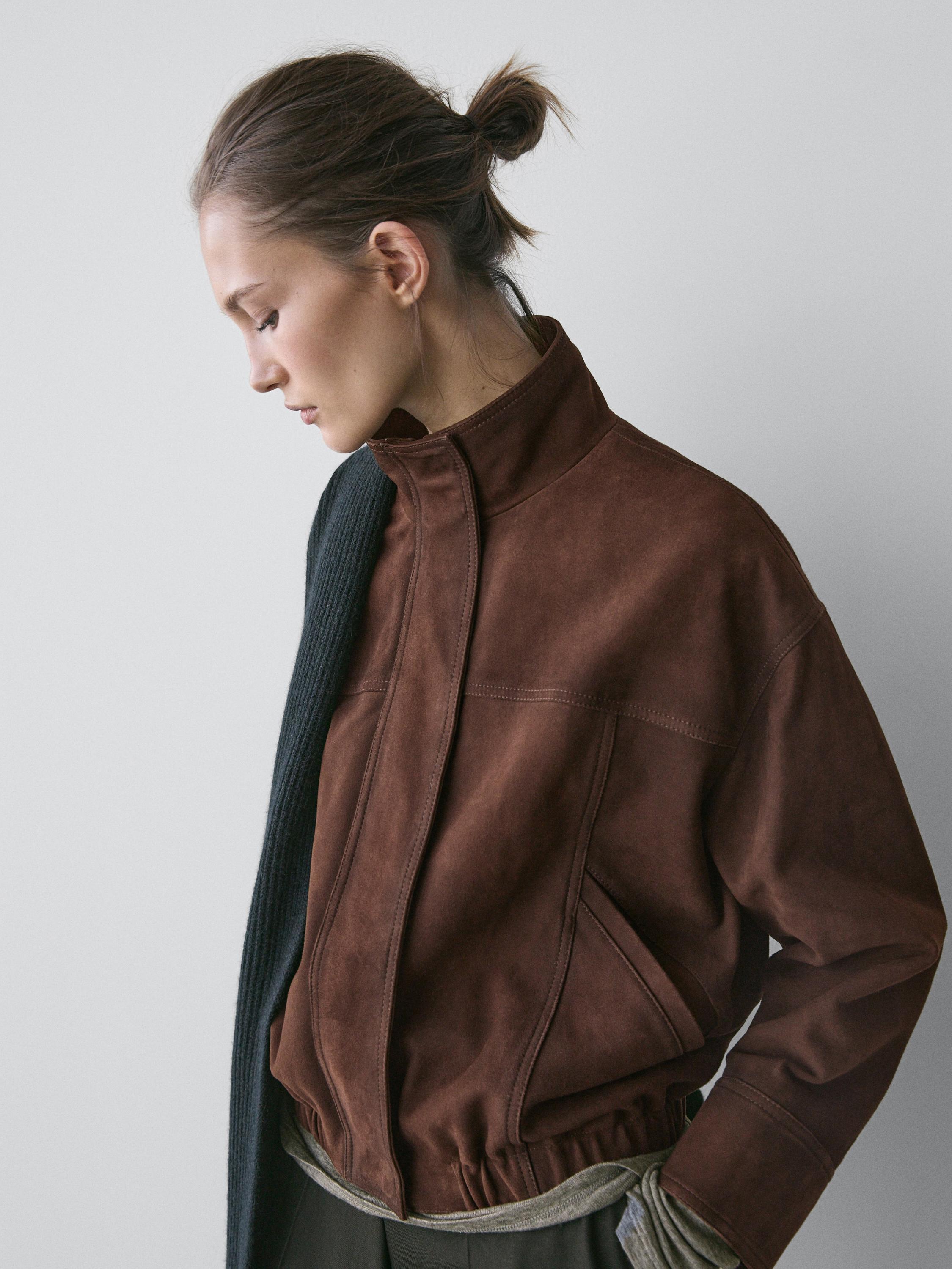 Chaqueta bomber piel ante