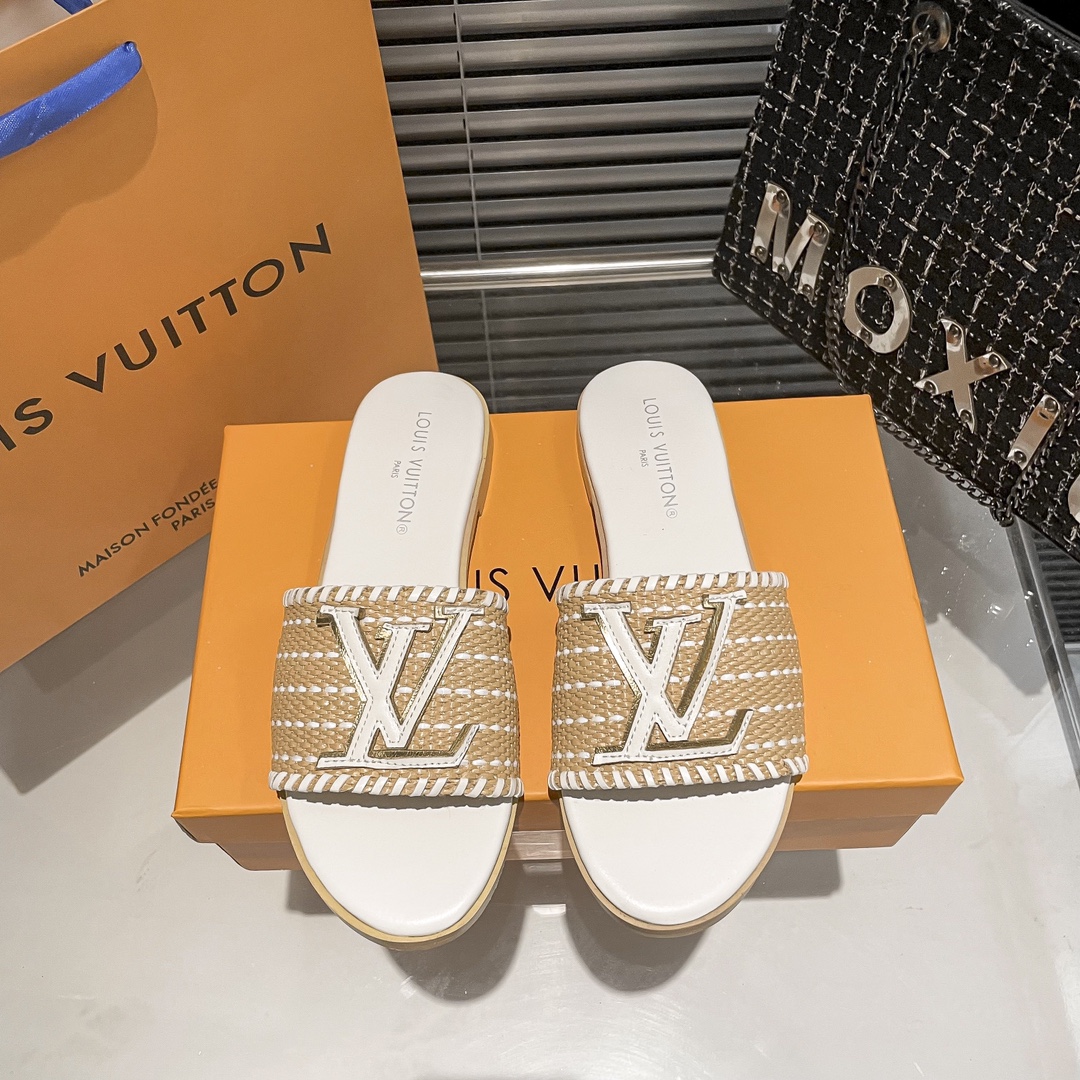 Woven Leather Flat Slippers LX-872032