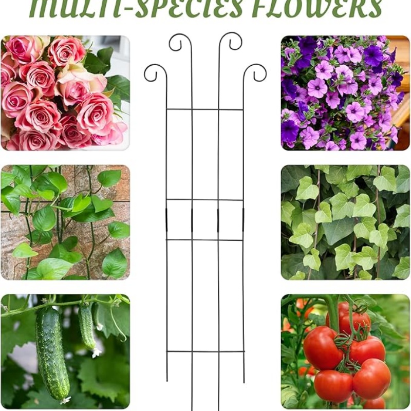 GREENFOLD 4 Pack 32'' Wave Shape Black Metal Trellis