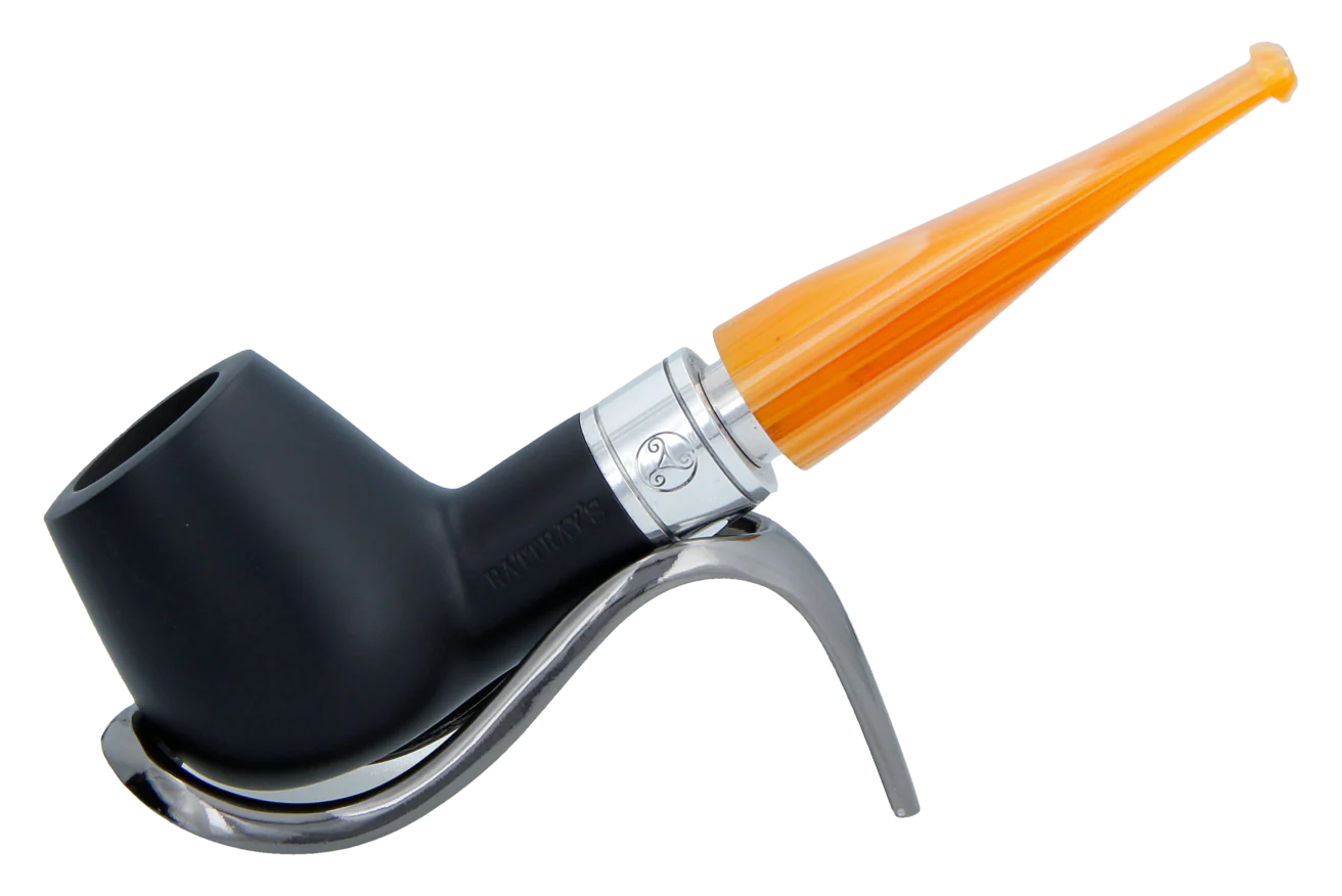 Rattrays Monarch Black 9mm Briar Smoking Pipe - Shape 18