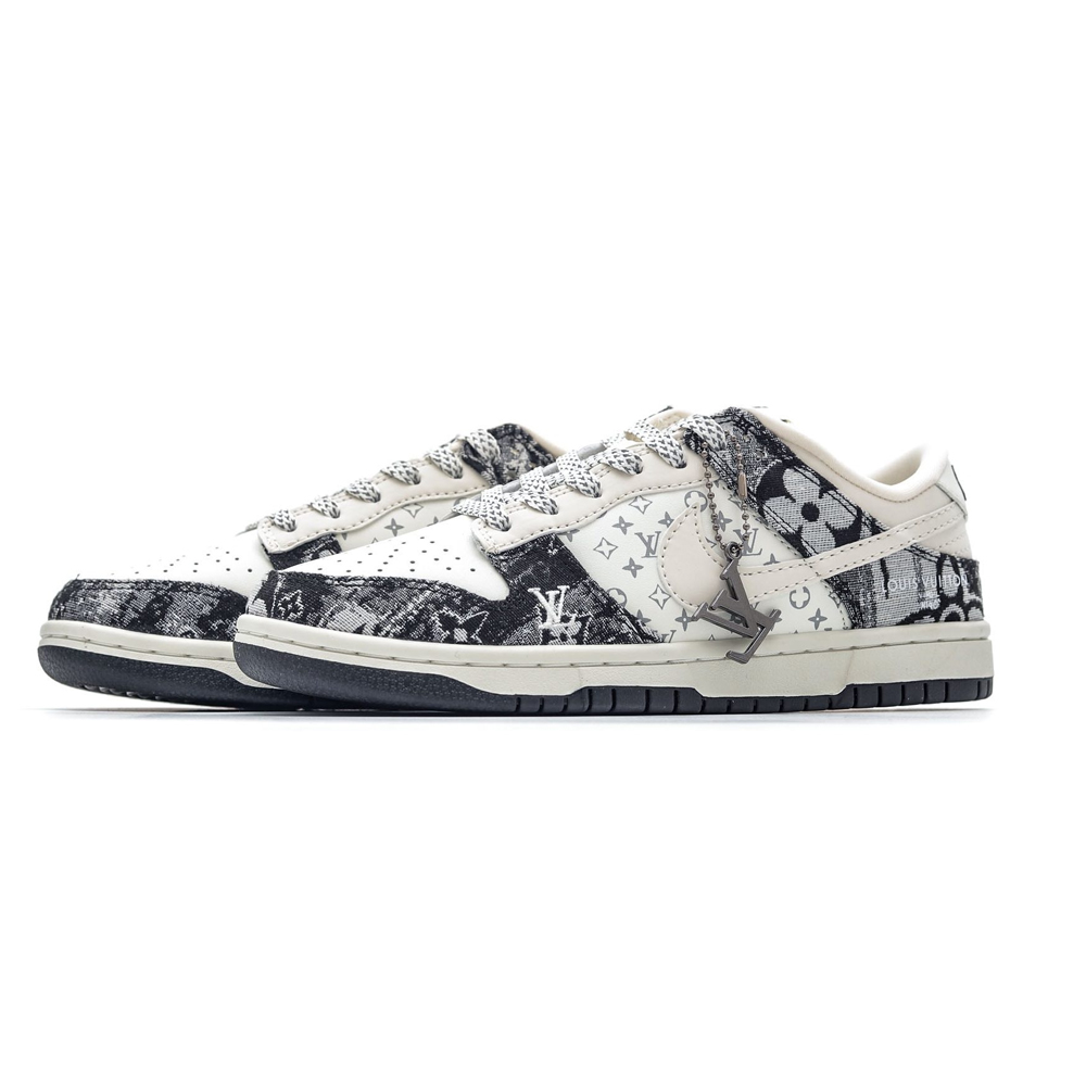 NK SB Dunk Low x Lois Vuton Monogram Denim Black NNL24112203