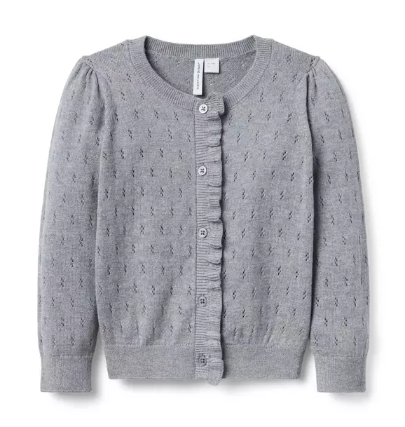 The Pointelle Ruffle Cardigan