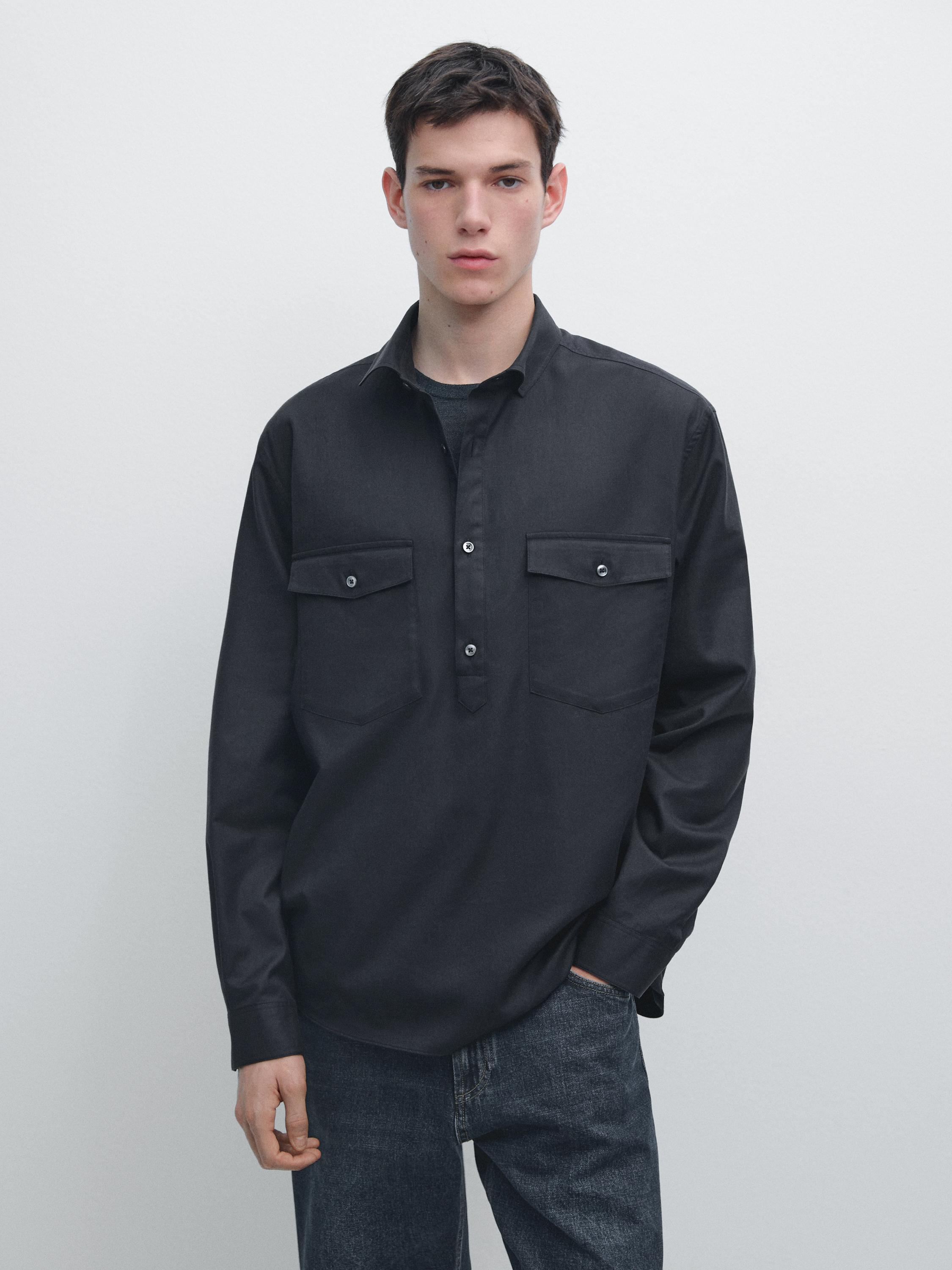 Camisa bolsillos algodón