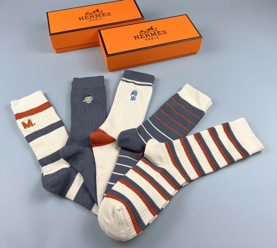 Set of 5 Pairs of Cotton sweat-absorbent Crew Socks WZ-924000215