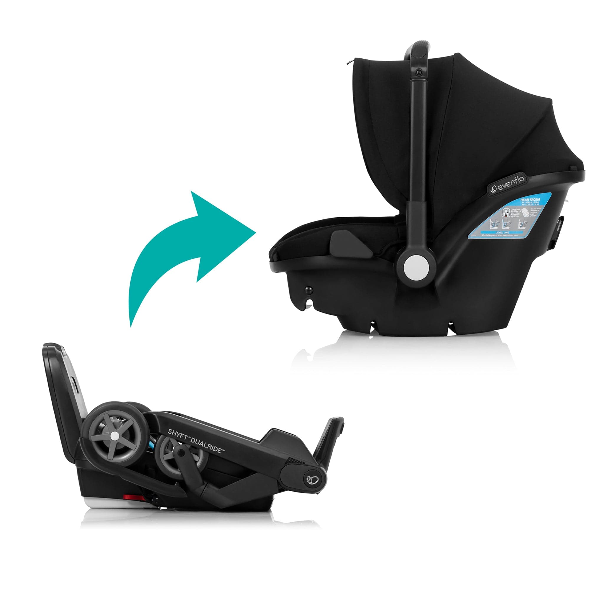 Evenflo Shyft DualRide Infant Car Seat and Stroller Combo - Ayer Pink