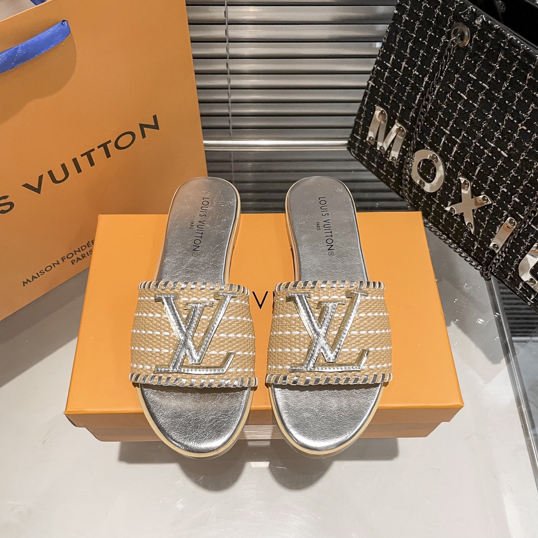 Woven Leather Flat Slippers LX-872032