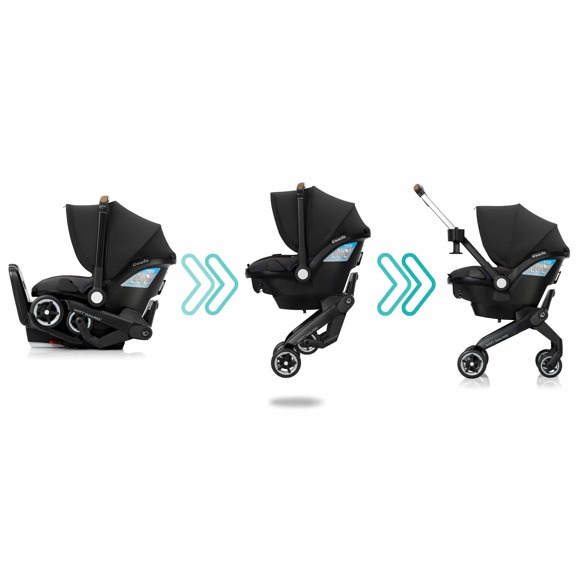 Evenflo Shyft DualRide Infant Car Seat Stroller Combo with Carryall Storage - Sylva Pink