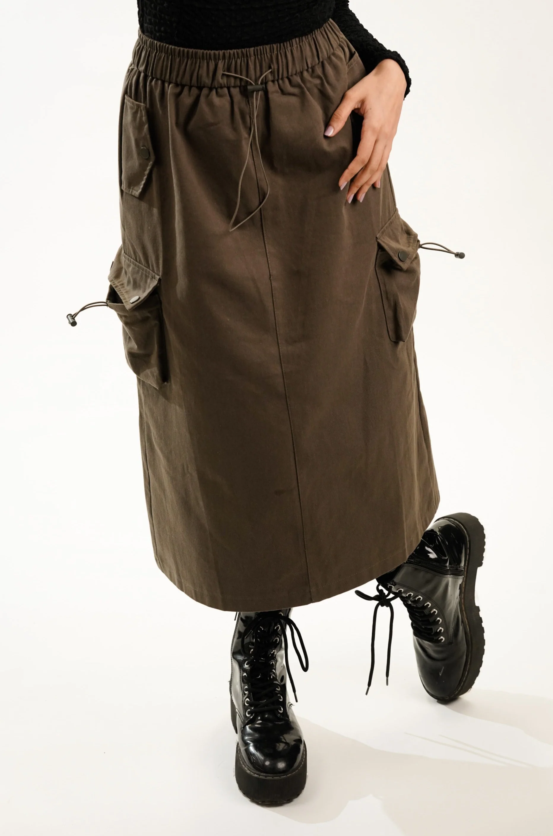Pewter Green Streetstyle Cargo Skirt