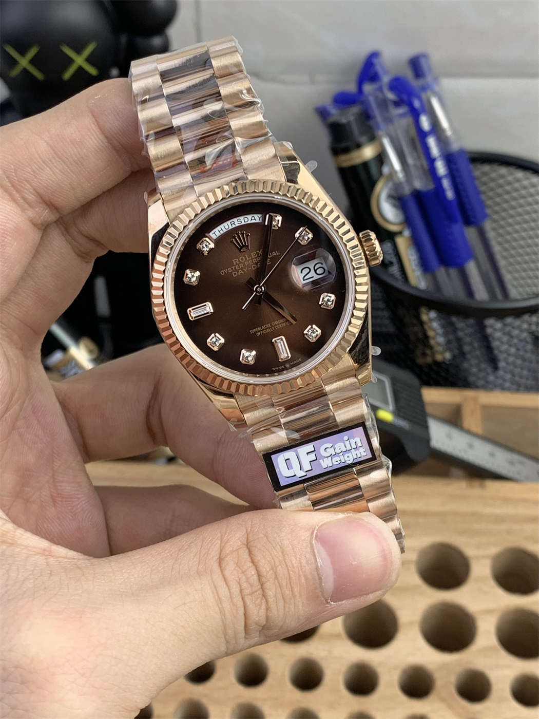 Rolex Day-Date 36 Gold Replica – Everose Gold President Watch with 3255 Clone Movement