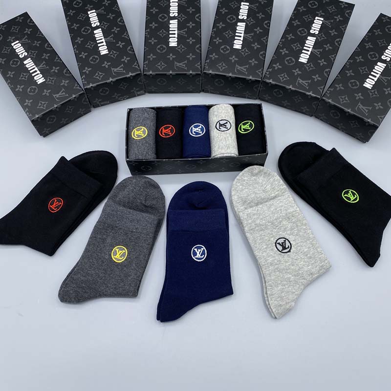 Set of 5 Pairs of Cotton Breathable Crew Socks WZ-924000244