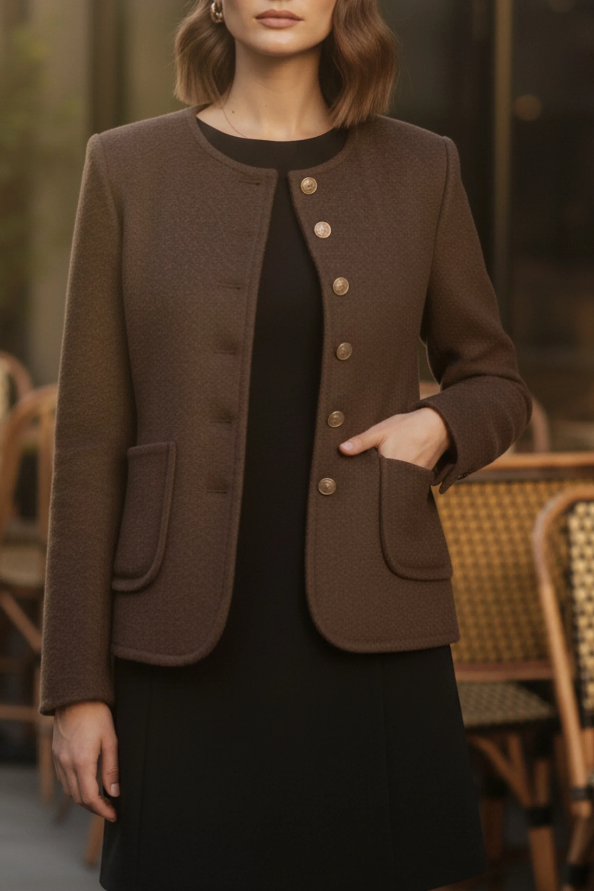 Brown Double-Sided Cashmere Blazer