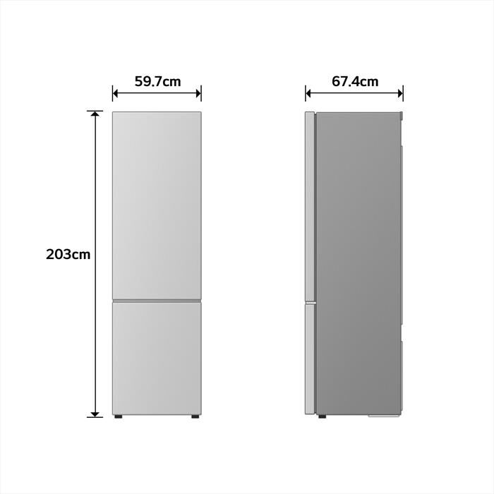 LG - Frigorifero combinato GBBS727CMB Classe C 375lt-Argento