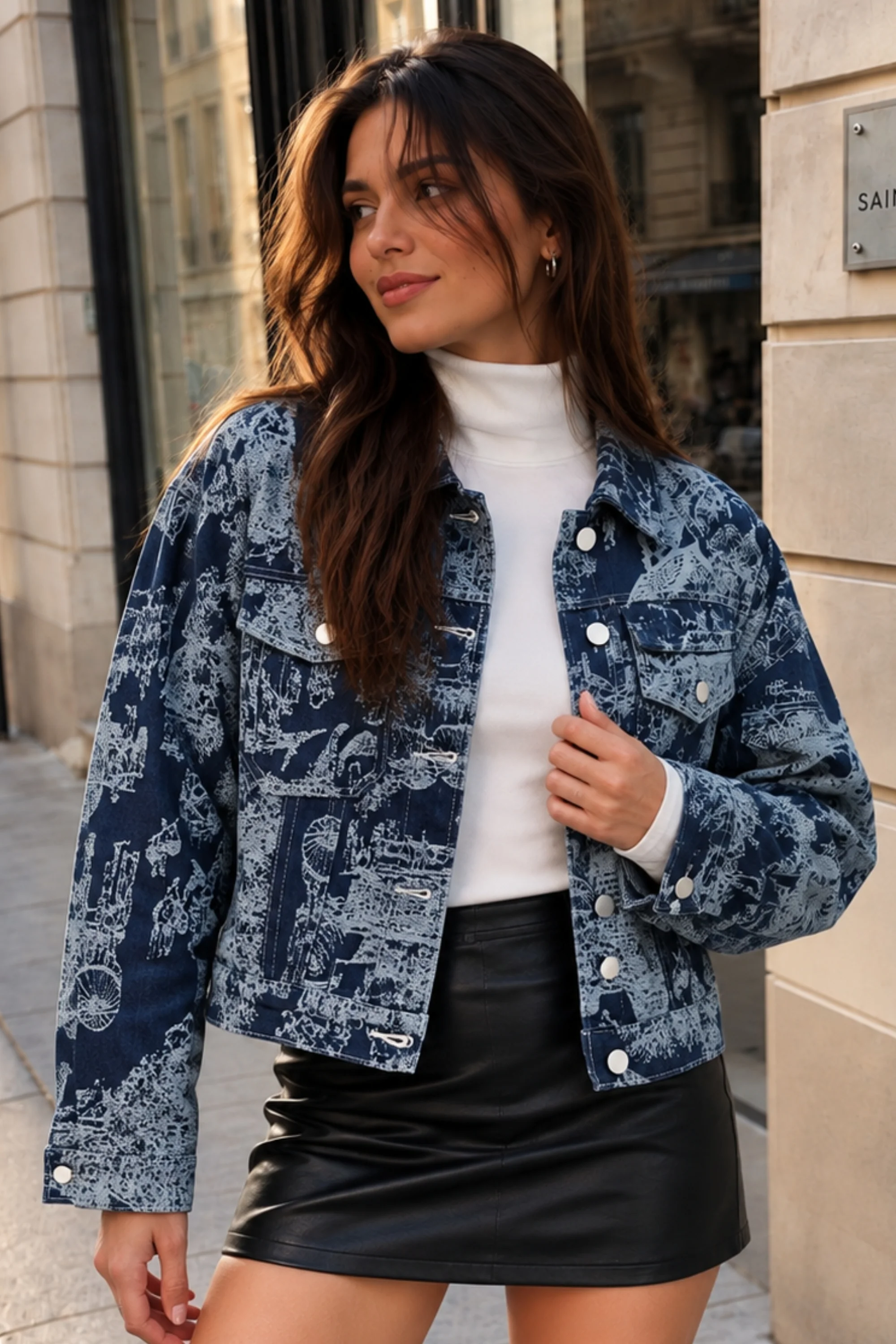 White Buttoned Denim Jacket