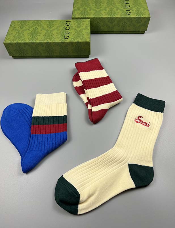 Set of 3 Pairs of Cotton Anti-bacterial Crew Socks WZ-924000188